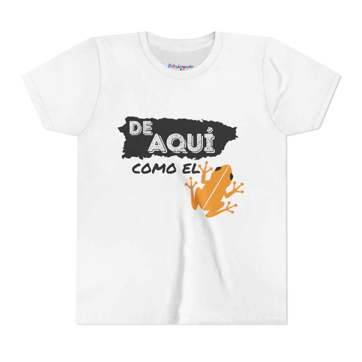 Kids 'De Aquí Como El Coquí '  Youth Short Sleeve Tee - BorinquenSwag Tees