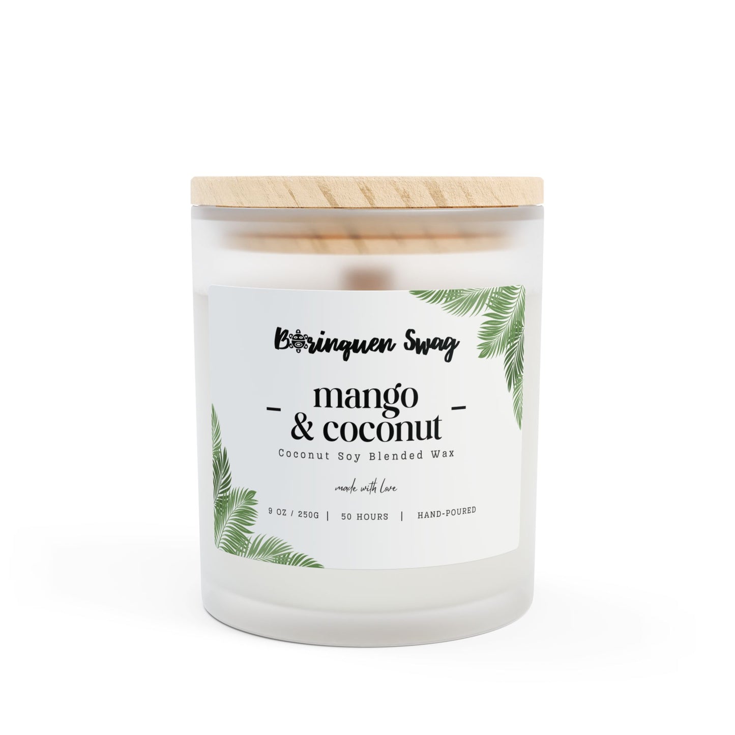 Mango & Coconut Scented Candle – 9oz Coconut Soy Blended Wax - Borinquen Swag